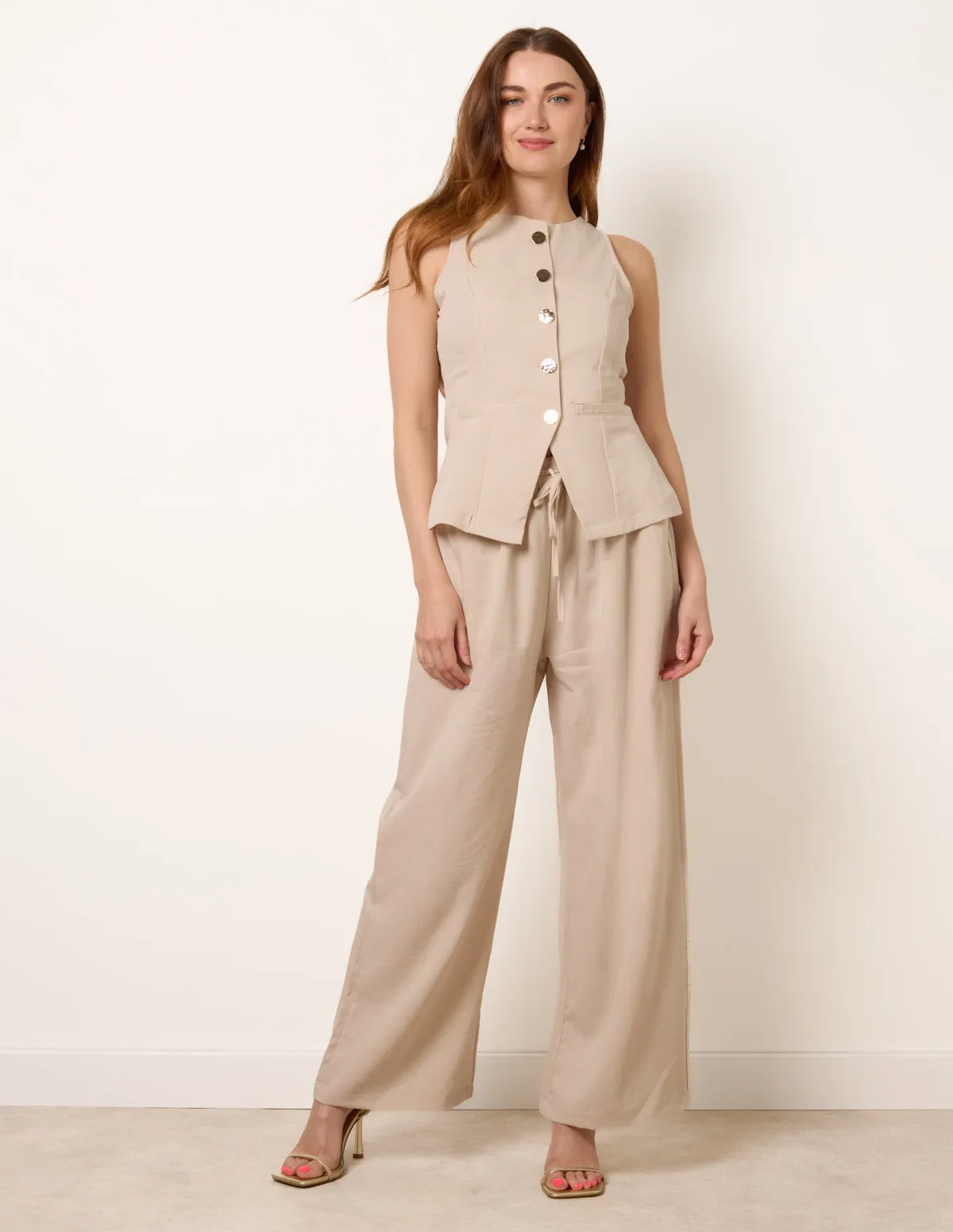 Round Neck Button Through Vest & Trouser Set sold by Blue Vanilla product image thumbnail 3