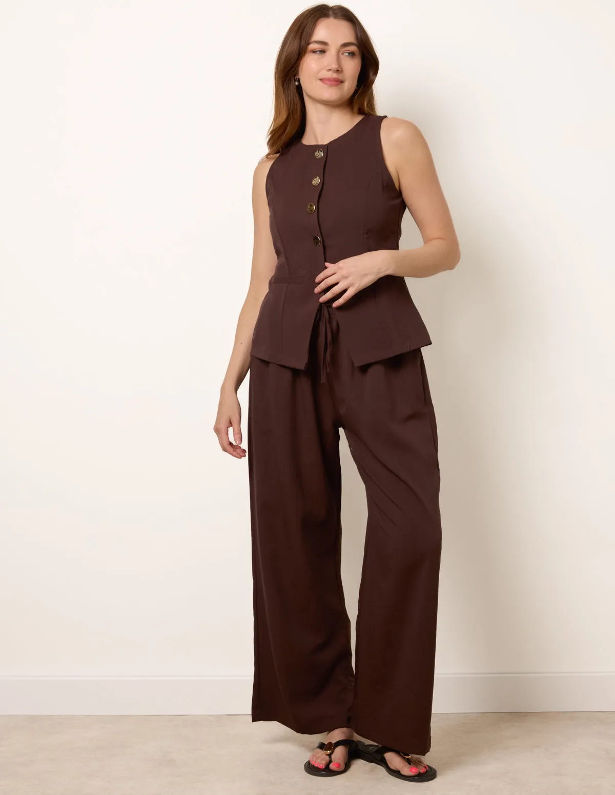 Round Neck Button Through Vest & Trouser Set sold by Blue Vanilla product image thumbnail 3