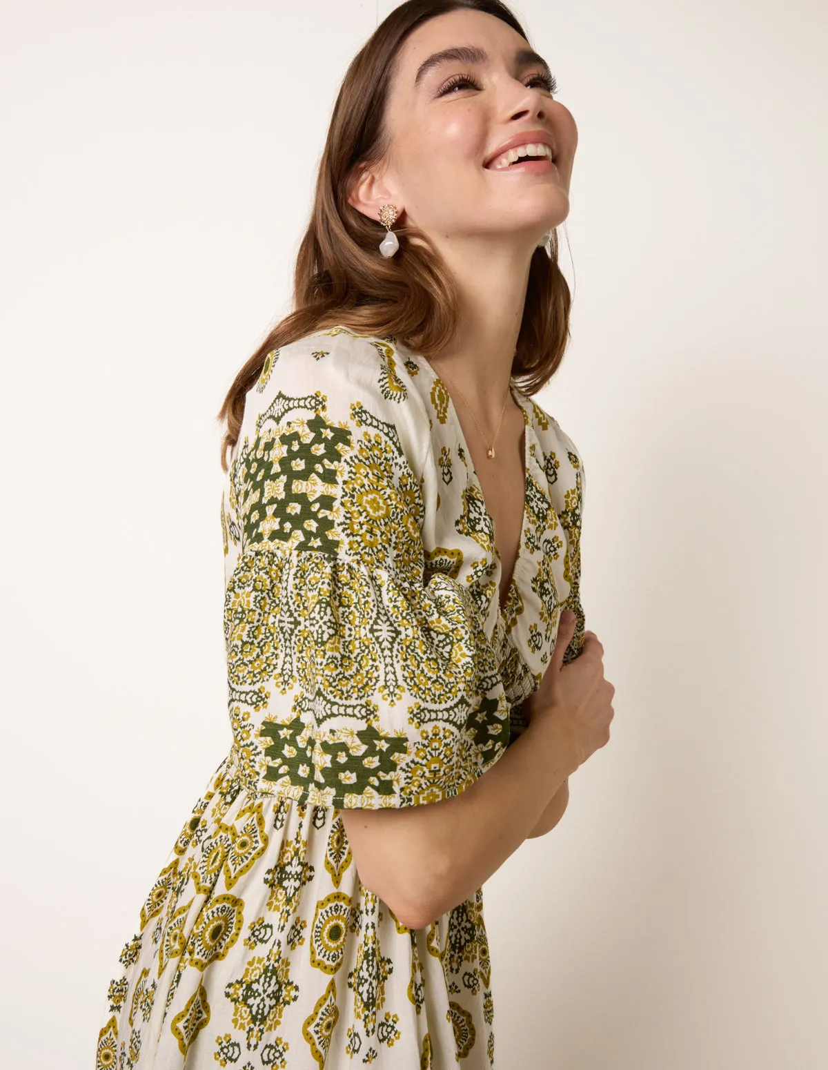 V Neck Border Print Dress sold by Blue Vanilla product image thumbnail 2