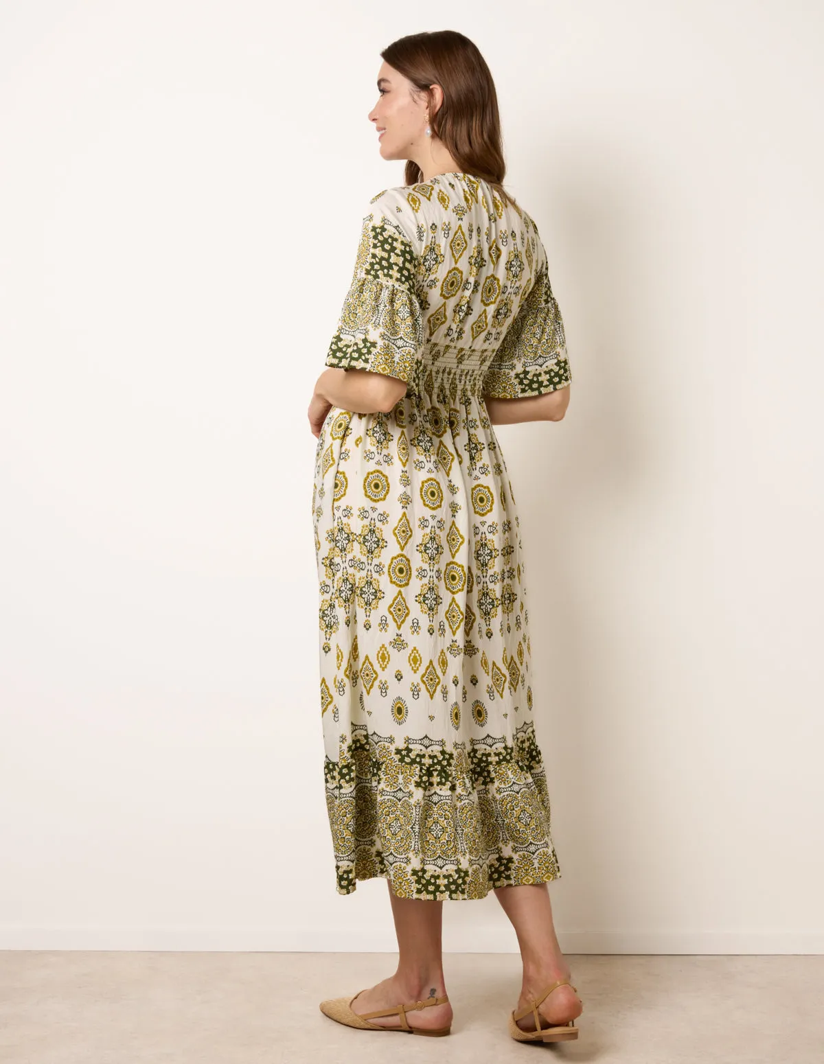 V Neck Border Print Dress sold by Blue Vanilla product image thumbnail 4
