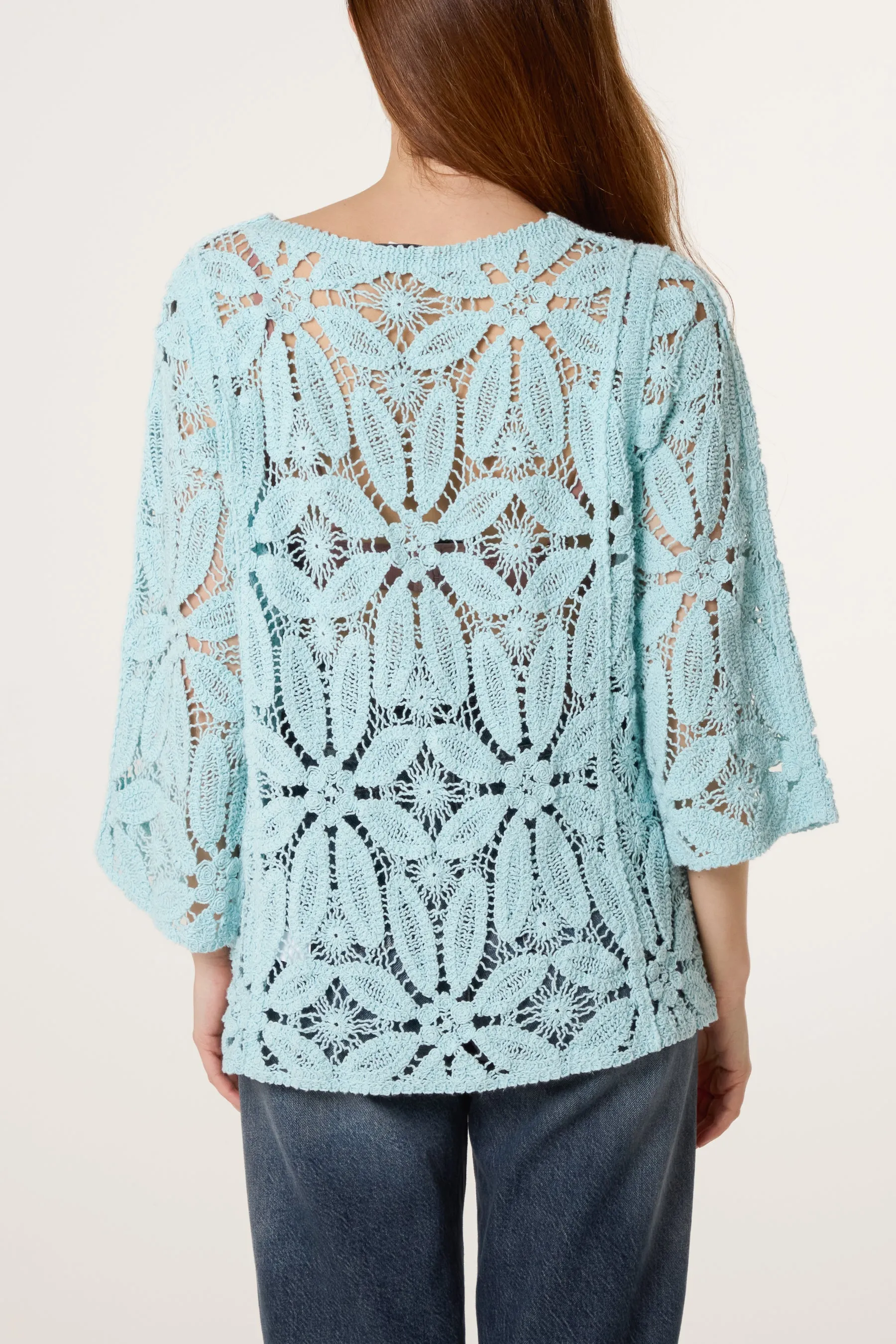 Flower Crochet Long Sleeve Top sold by Blue Vanilla product image thumbnail 4