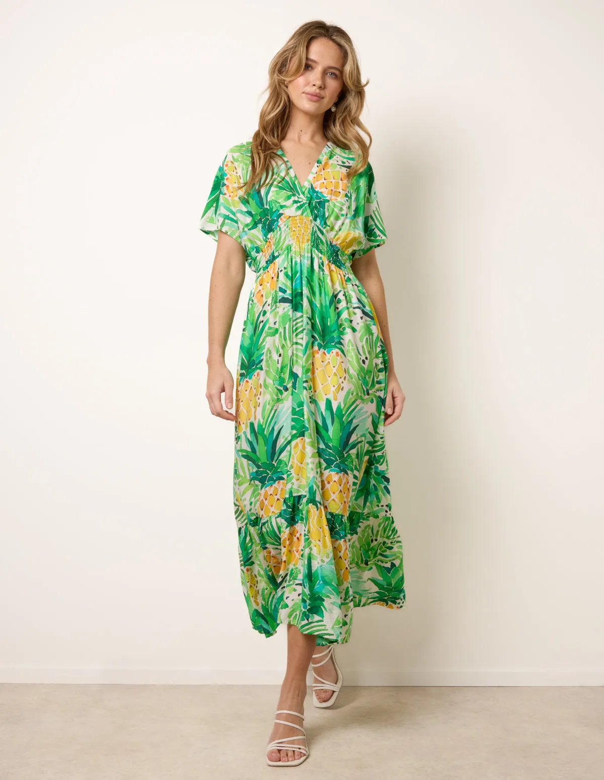 Pineapple Double V Midi Dress sold by Blue Vanilla product image thumbnail 2