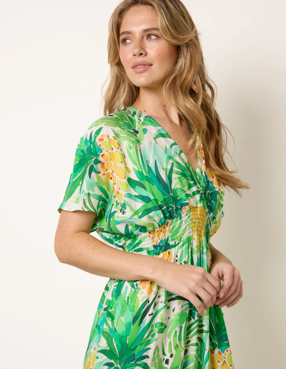 Pineapple Double V Midi Dress sold by Blue Vanilla product image thumbnail 3