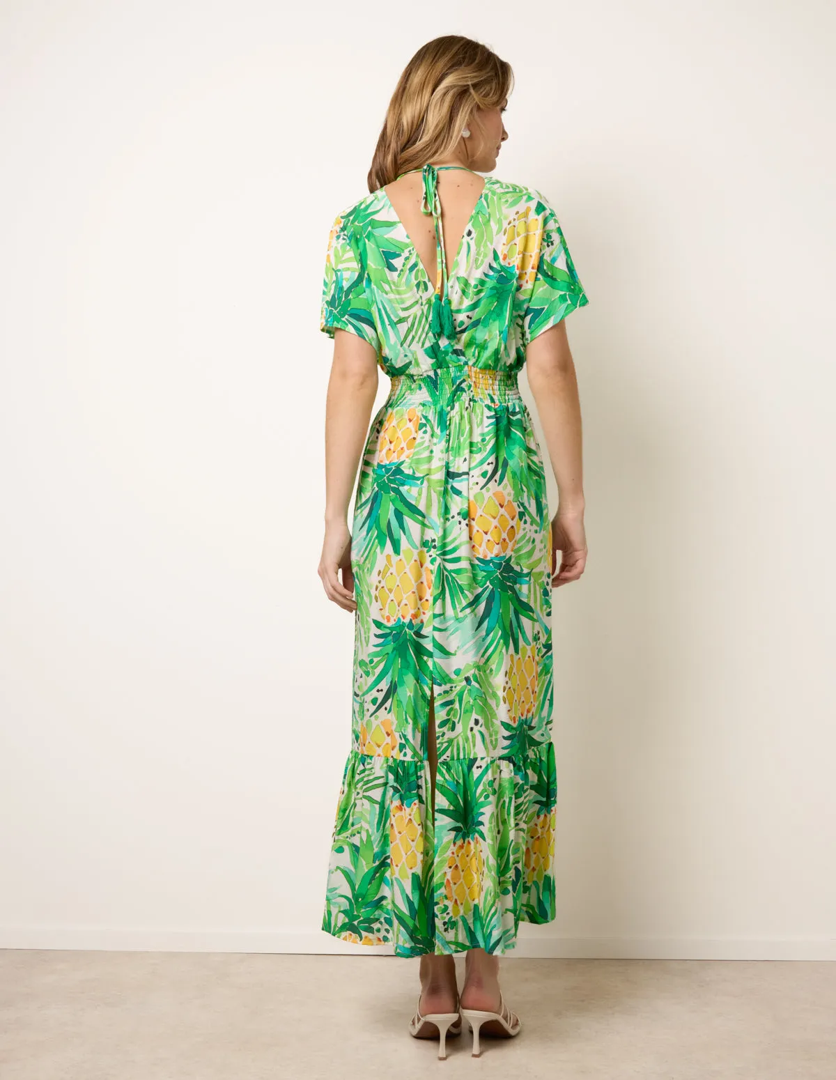 Pineapple Double V Midi Dress sold by Blue Vanilla product image thumbnail 4