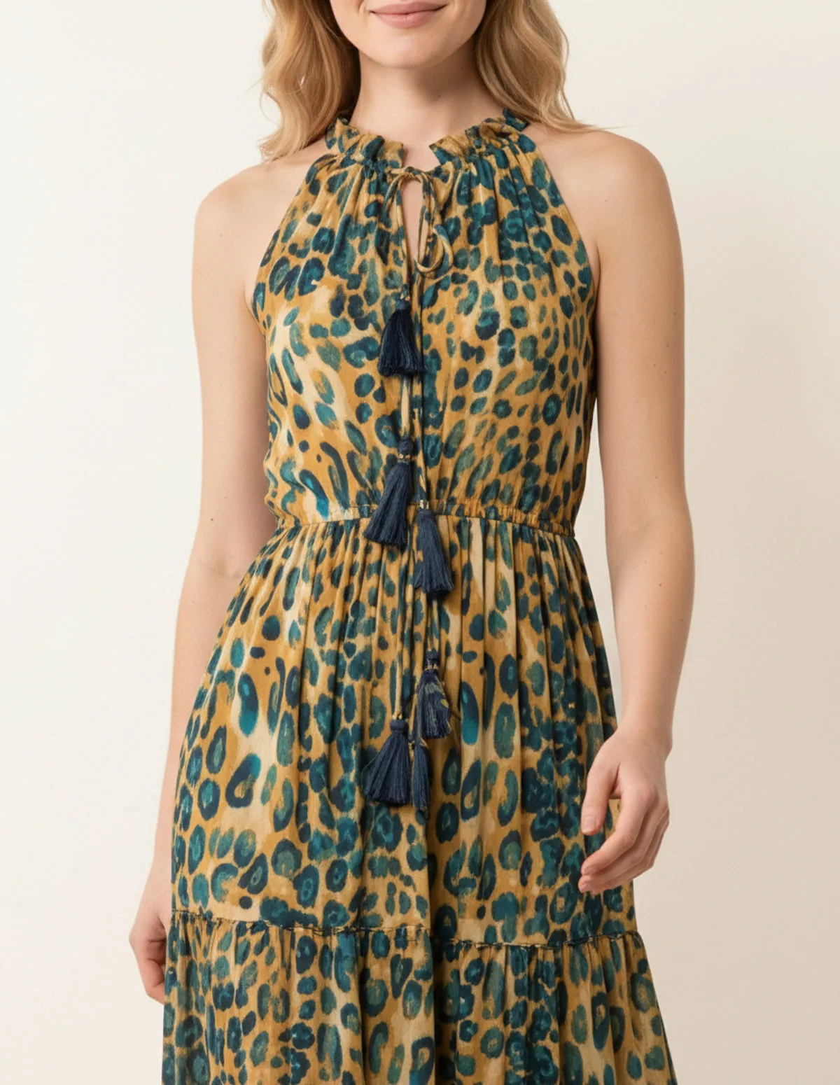 Diamante Tiered Tie Front Dress sold by Blue Vanilla product image thumbnail 3