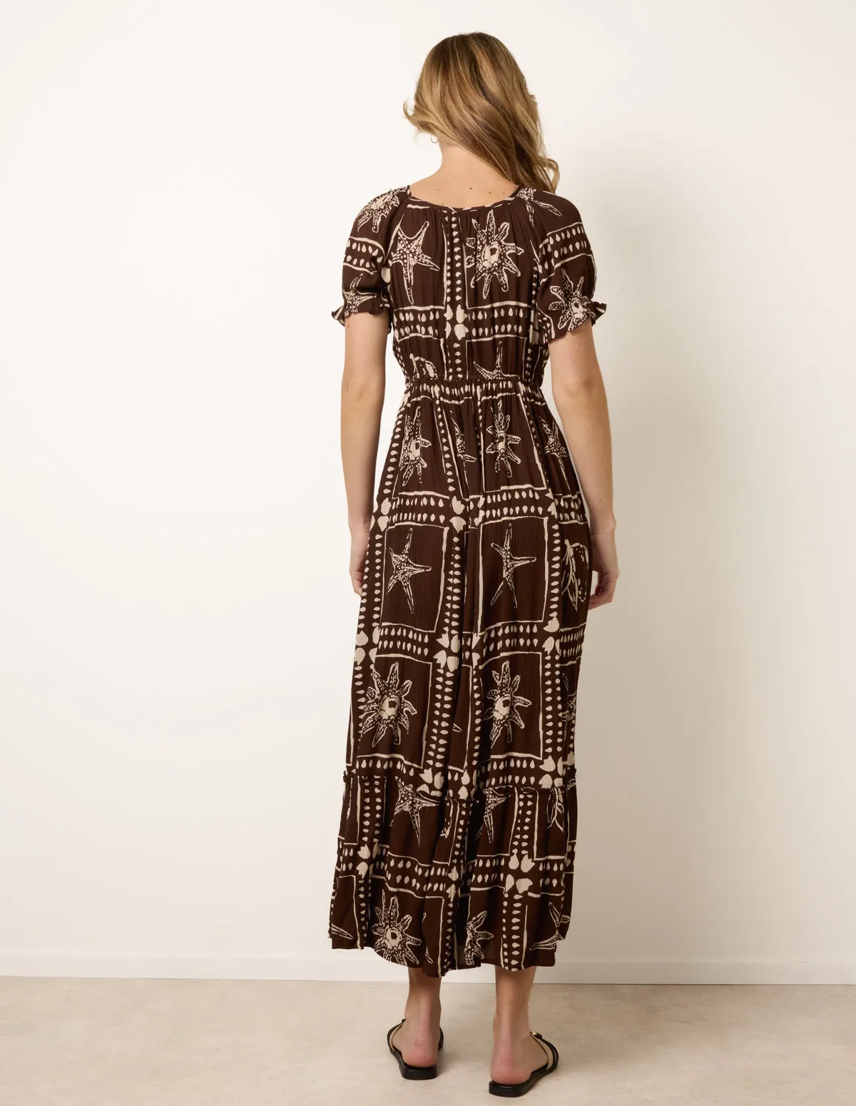 Starfish Print Tie Front Maxi Dress sold by Blue Vanilla product image thumbnail 4