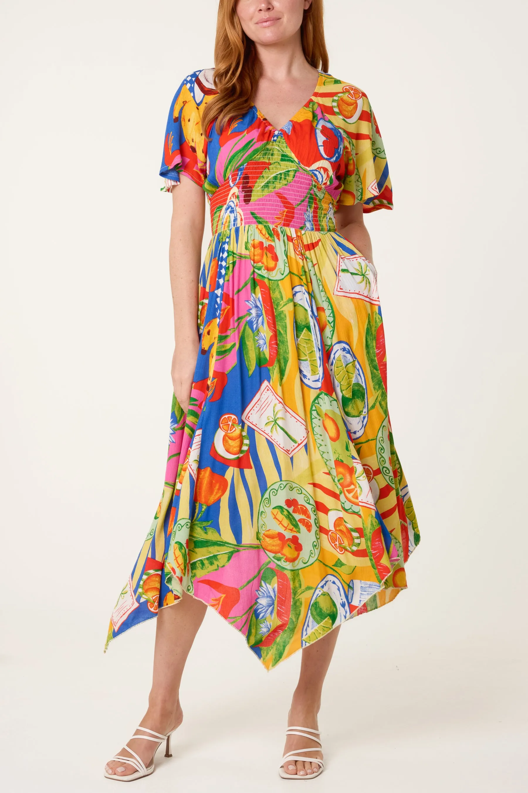 Shirred Waist Hanky Hem Dress sold by Blue Vanilla product image thumbnail 3