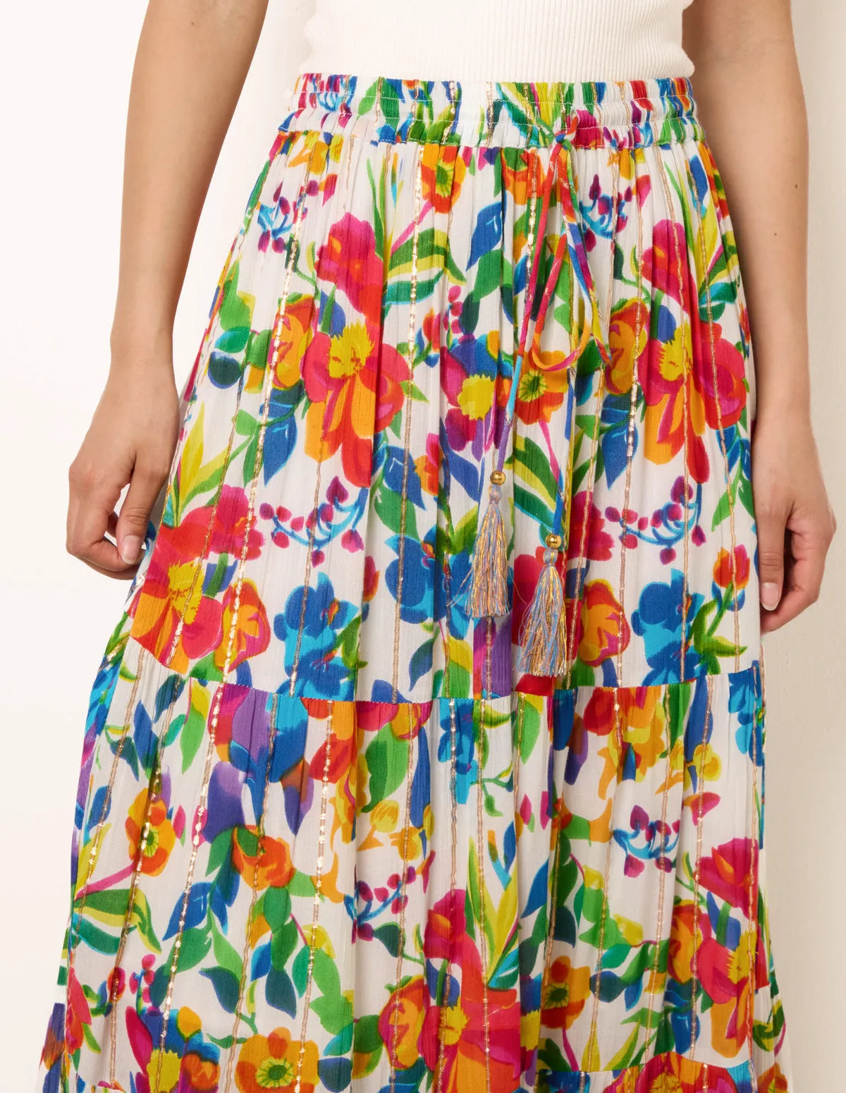 Tiered Bright Maxi Skirt sold by Blue Vanilla product image thumbnail 3