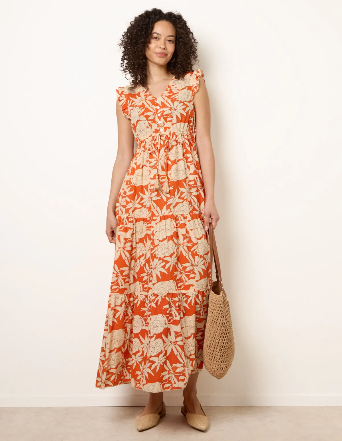 Button Frill Sleeve Dress sold by Blue Vanilla product image thumbnail 3