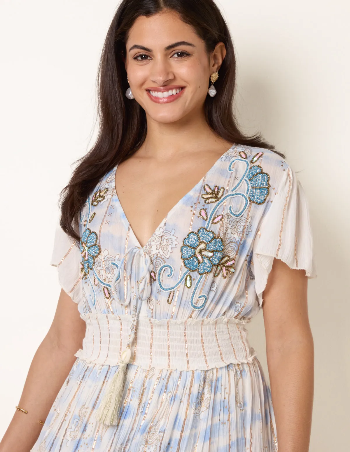 Embellished Metallic Mini Dress sold by Blue Vanilla product image thumbnail 2