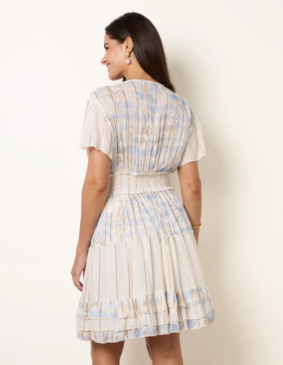 Embellished Metallic Mini Dress sold by Blue Vanilla product image thumbnail 4