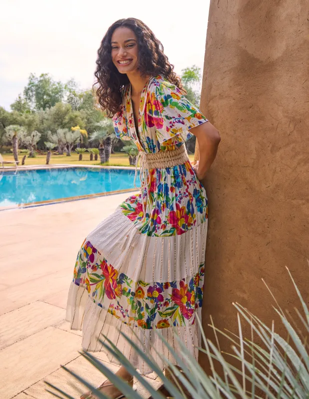Bright Print Tiered Dress made by Blue Vanilla