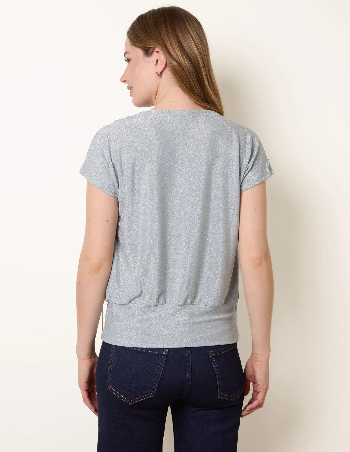 Metallic Cowl Neck Draped Top sold by Blue Vanilla product image thumbnail 4