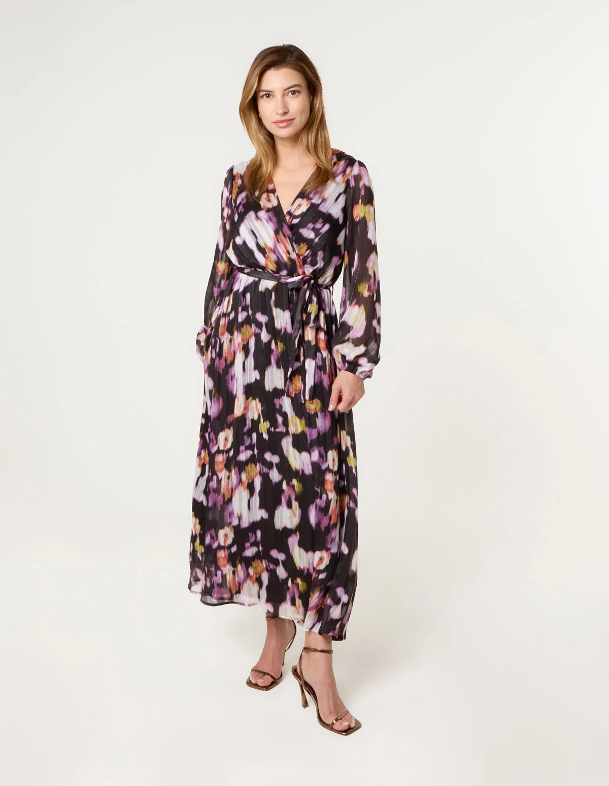 Metallic Watercolour Wrap Maxi Dress sold by Blue Vanilla product image thumbnail 2