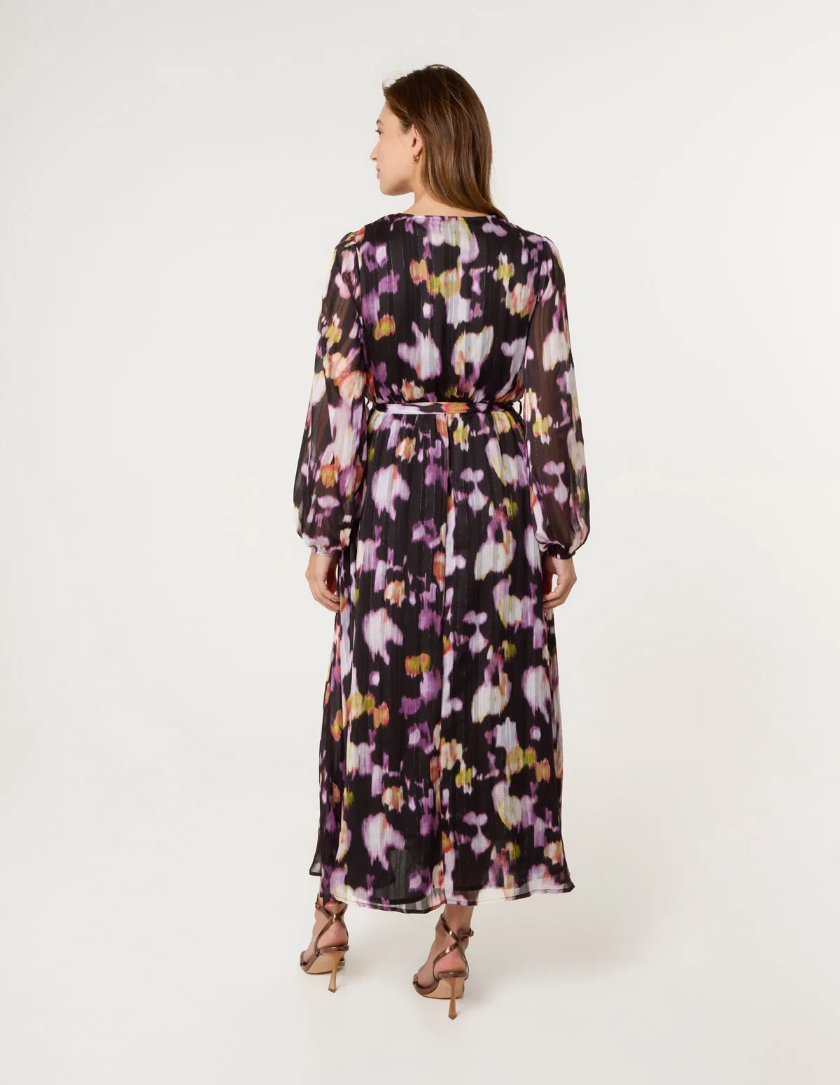 Metallic Watercolour Wrap Maxi Dress sold by Blue Vanilla product image thumbnail 5