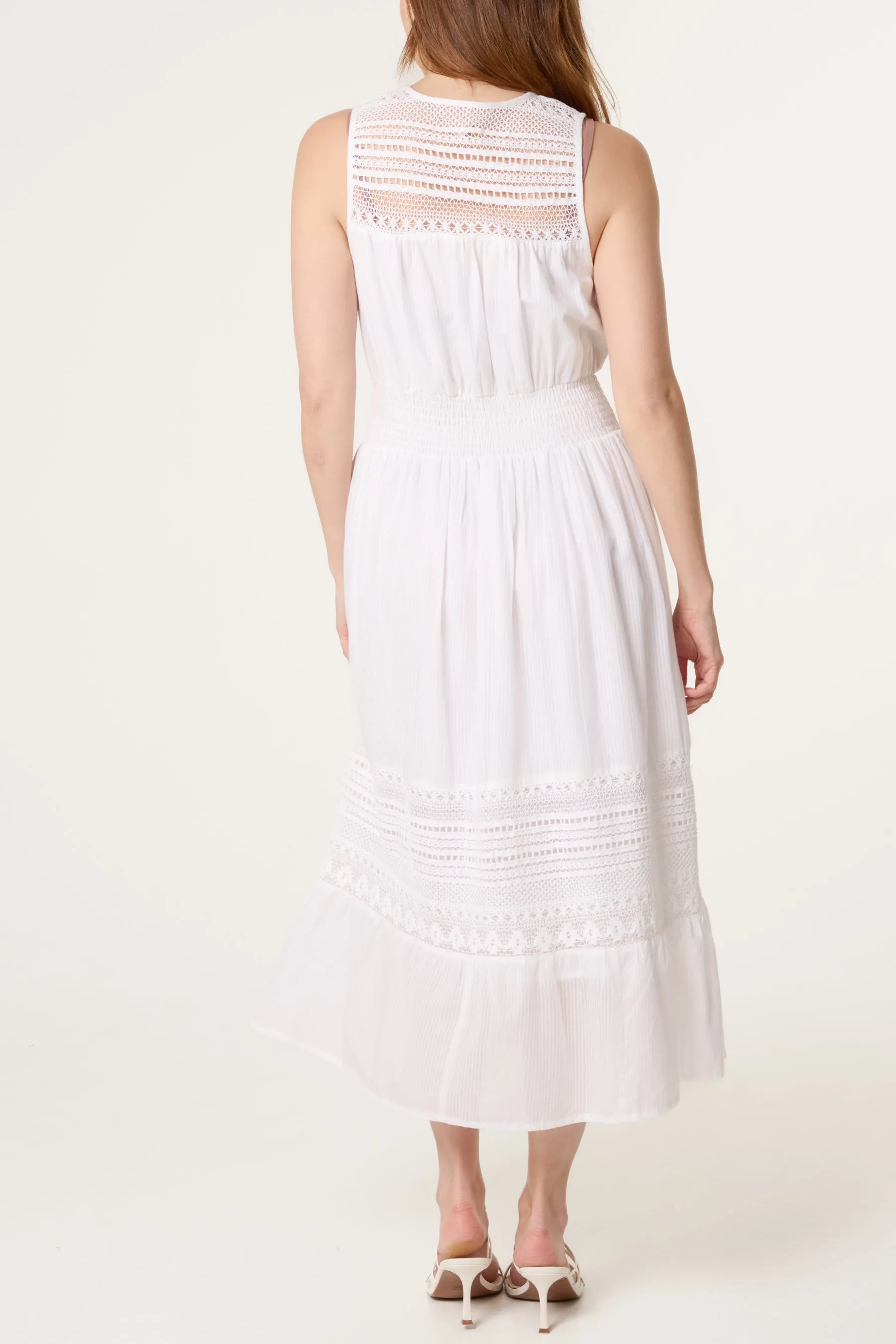 Crochet Insert Button Midi Dress sold by Blue Vanilla product image thumbnail 4