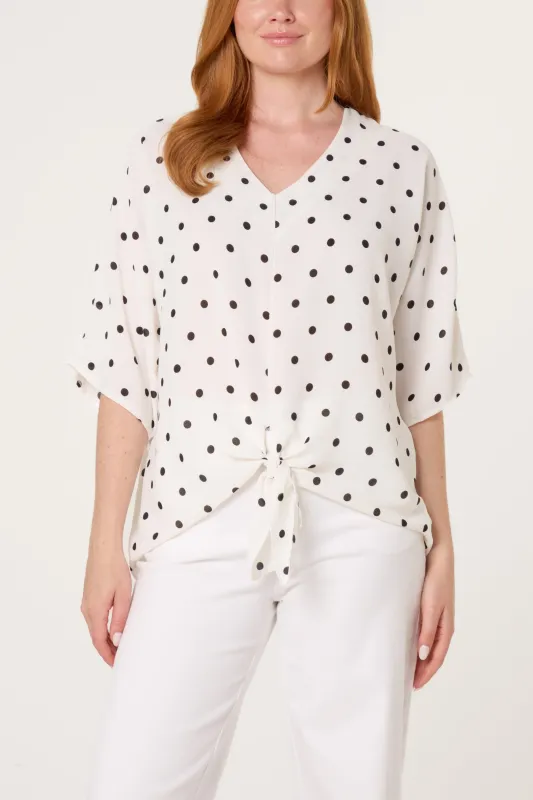 Polka Dot Knot Front Top made by Blue Vanilla