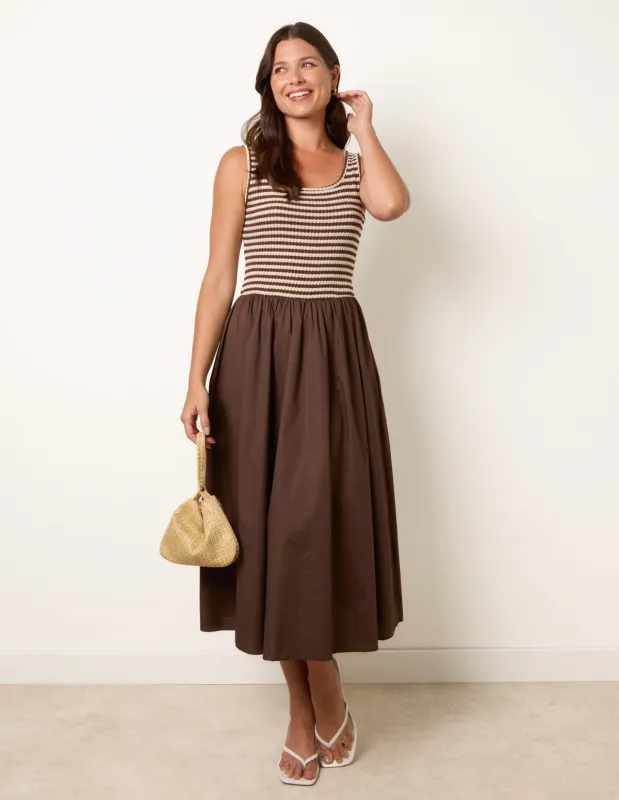 Knitted 2 In 1 Stripe Dress made by Blue Vanilla