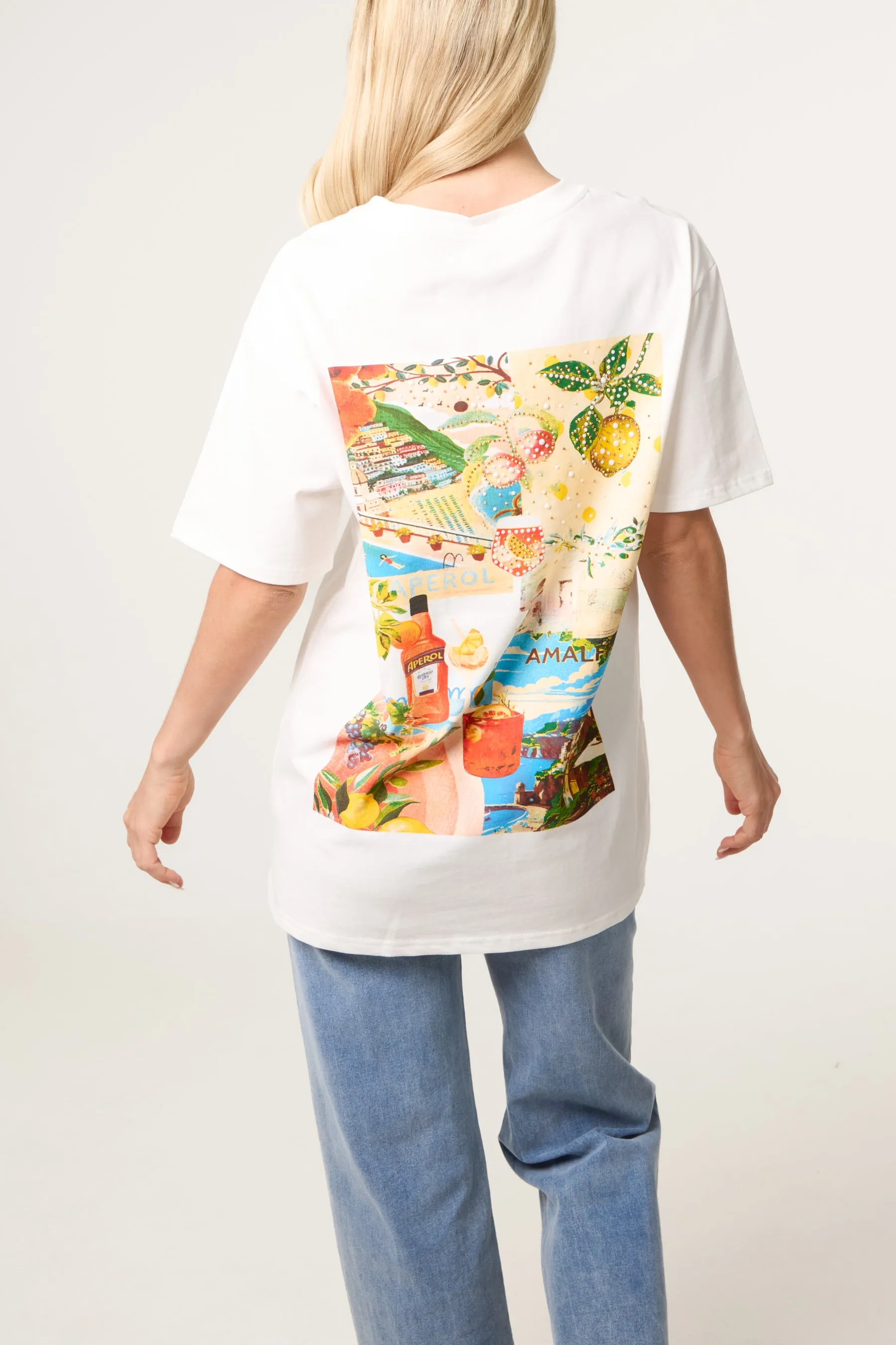 Short Sleeve Back Lemon Print T-Shirt sold by Blue Vanilla product image thumbnail 2