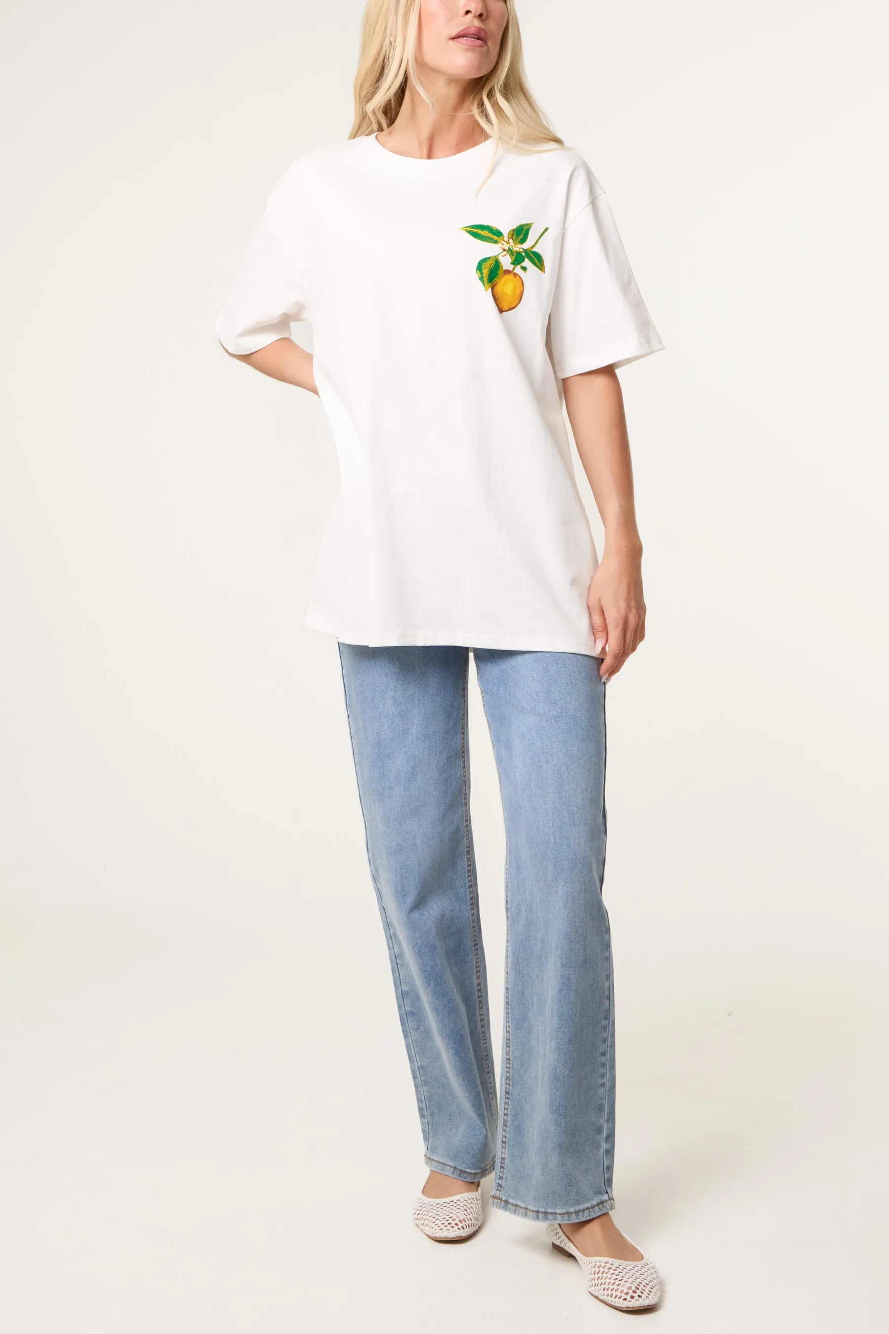 Short Sleeve Back Lemon Print T-Shirt sold by Blue Vanilla product image thumbnail 4