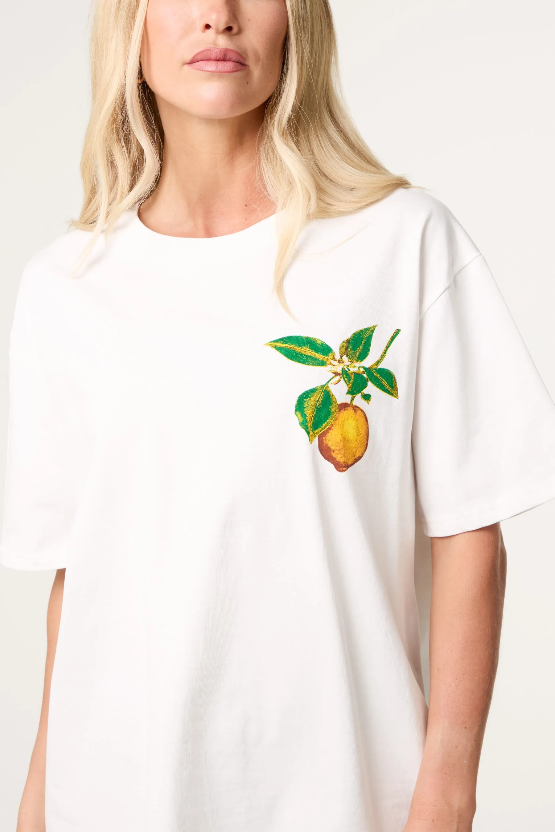 Short Sleeve Back Lemon Print T-Shirt sold by Blue Vanilla
