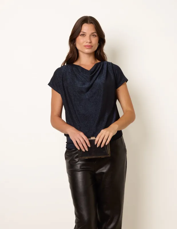 Cowl Neck Draped Top made by Blue Vanilla