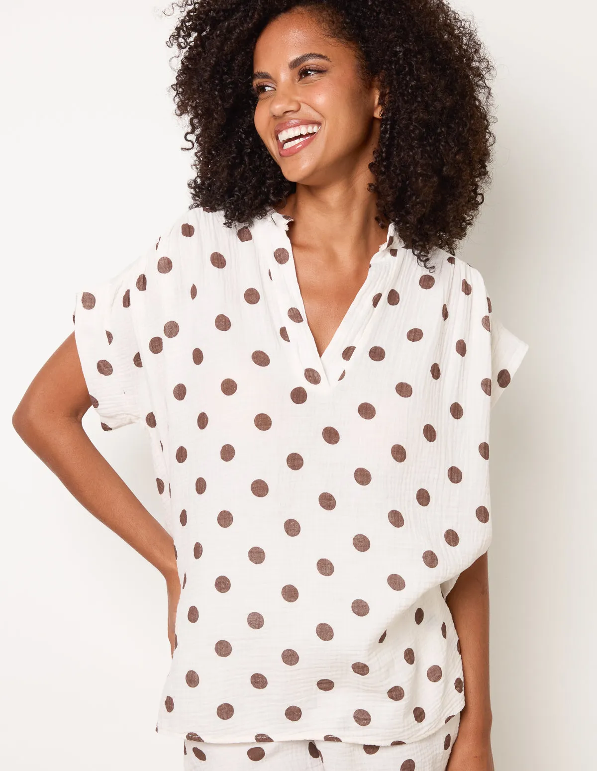 Cheesecloth Polka Dot Short Set sold by Blue Vanilla product image thumbnail 3