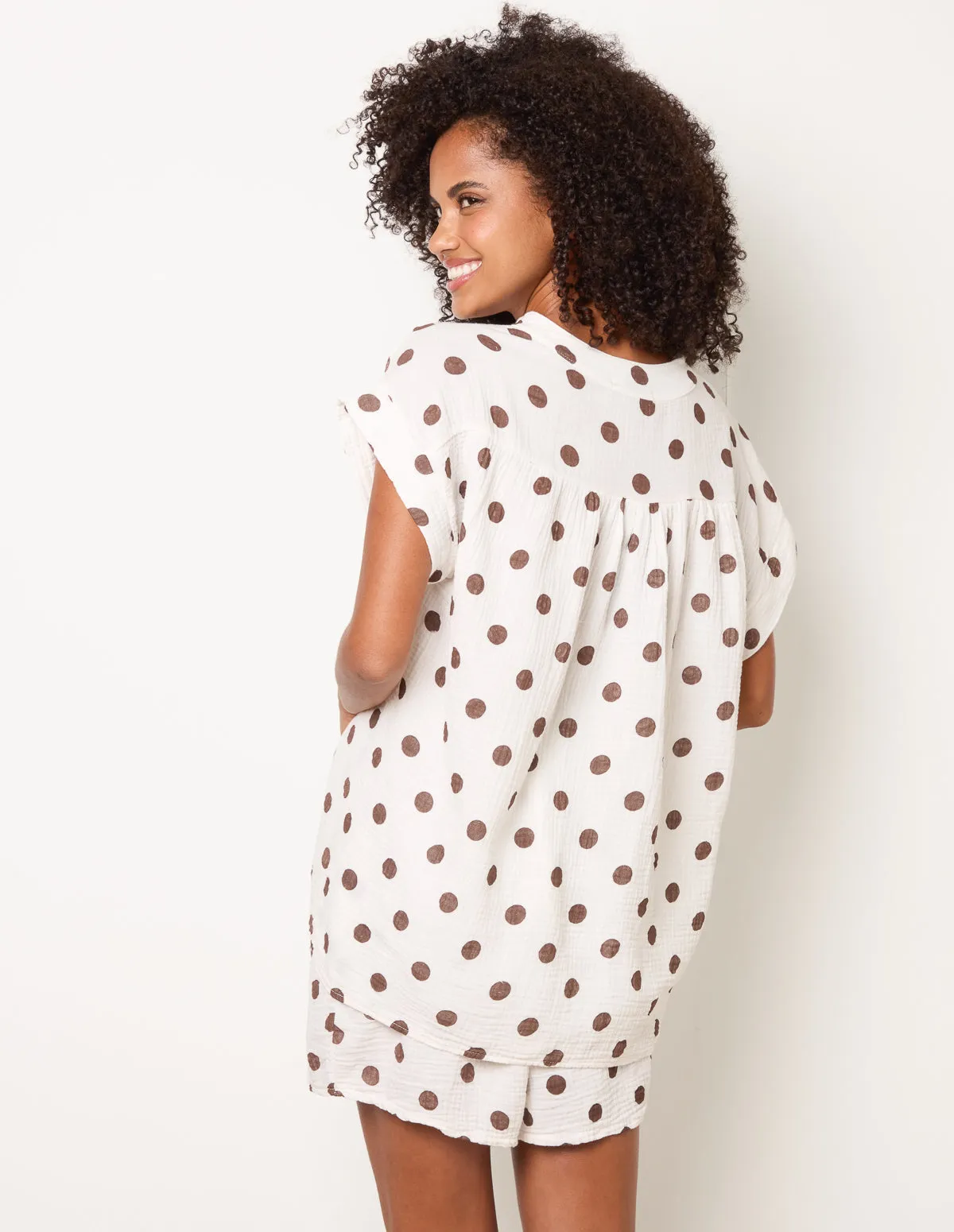 Cheesecloth Polka Dot Short Set sold by Blue Vanilla product image thumbnail 4