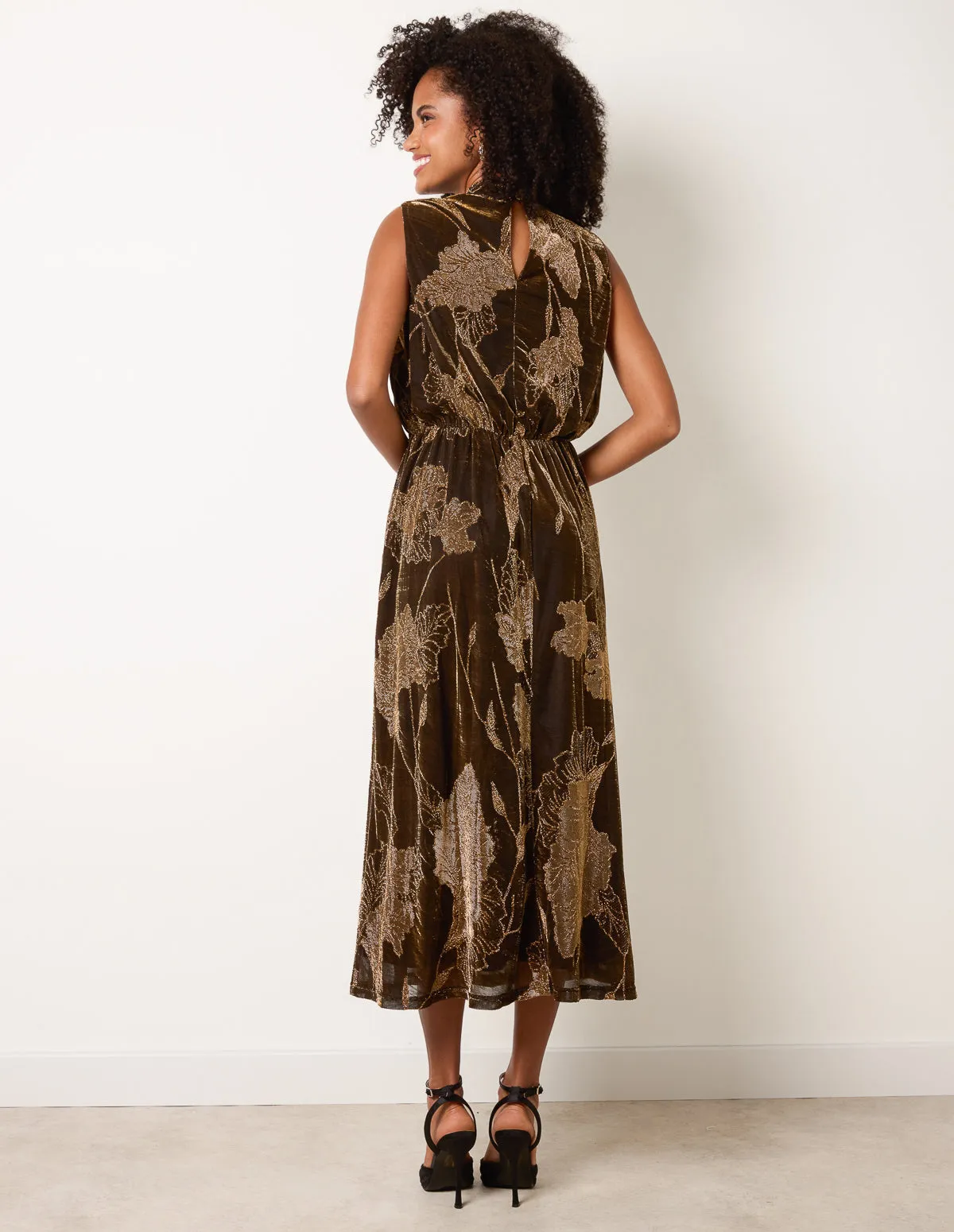 High Neck Jacquard Midi Dress sold by Blue Vanilla product image thumbnail 4