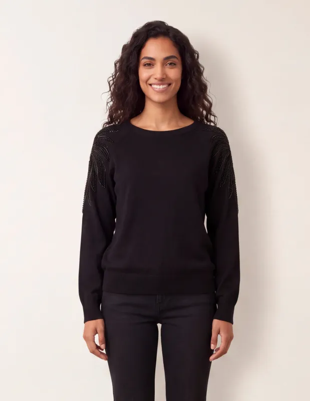 Embellished Sleeve Jumper made by Blue Vanilla