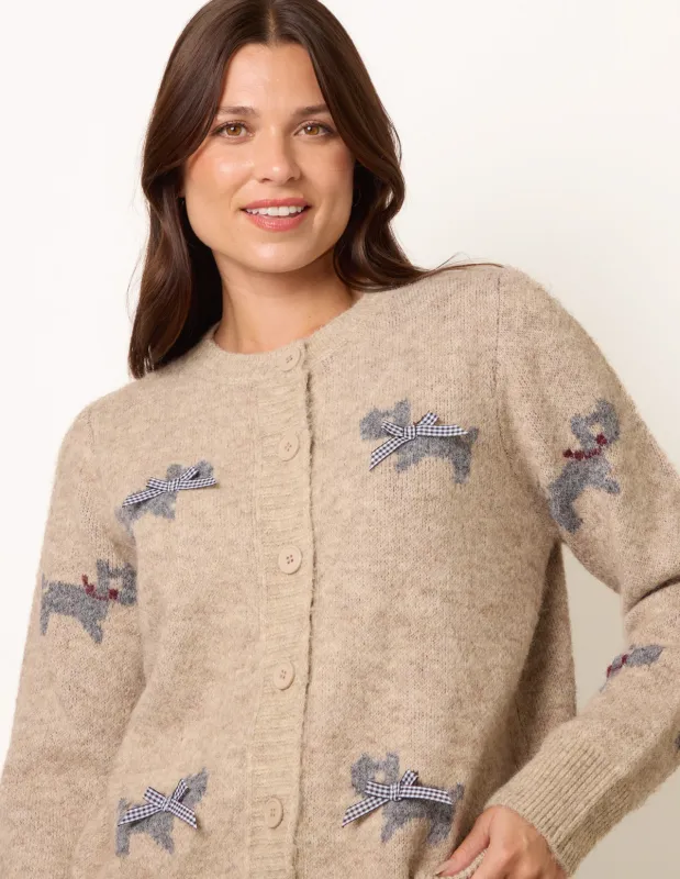 Dog Button Down Cardigan With Bows made by Blue Vanilla
