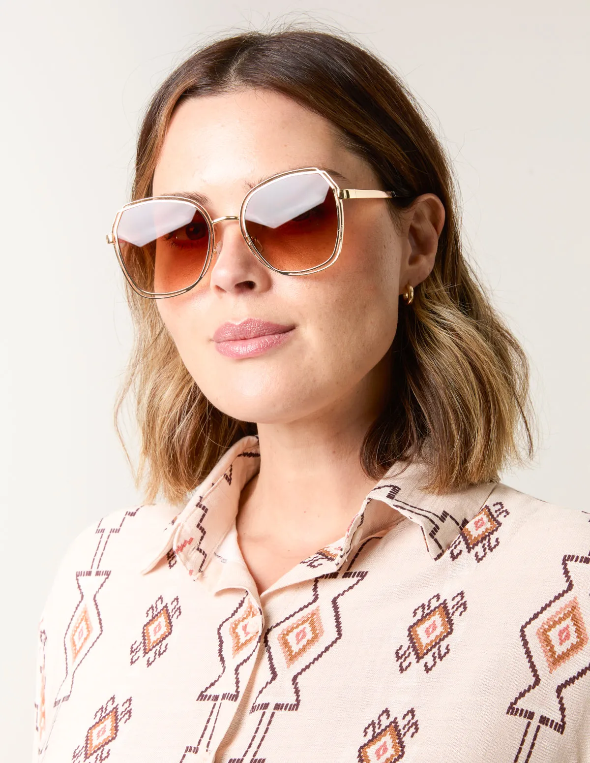 Gold Frame Oversized Sunglasses sold by Blue Vanilla product image thumbnail 4