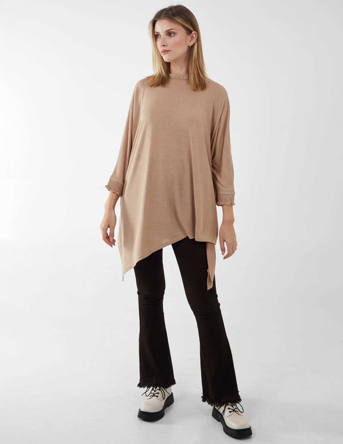 Asymmetric Top with Shirred Collar sold by Blue Vanilla product image thumbnail 3
