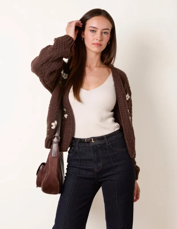Flower Embroidery Cardigan made by Blue Vanilla