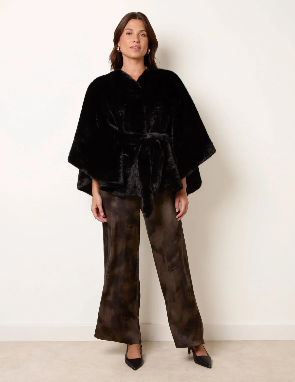 Faux Fur Tie Front Cape sold by Blue Vanilla product image thumbnail 3