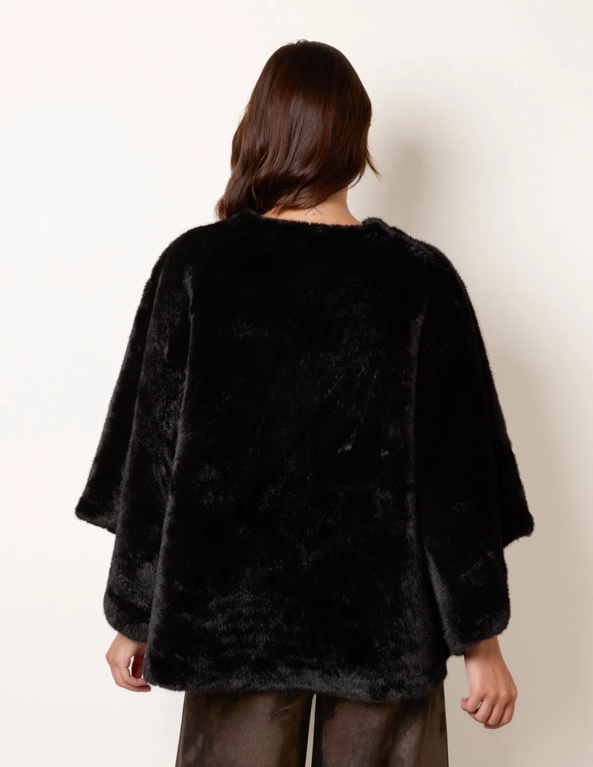 Faux Fur Tie Front Cape sold by Blue Vanilla product image thumbnail 4