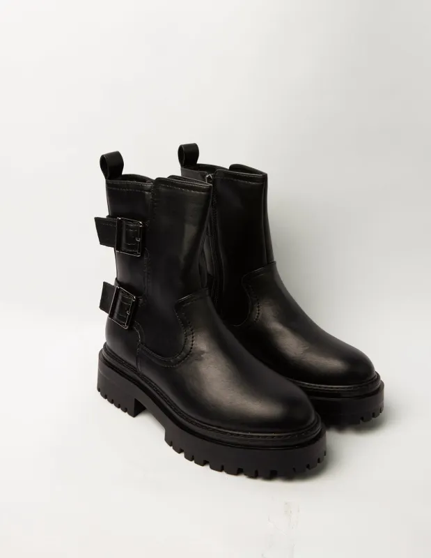 Chunky Double Buckle Boots made by Blue Vanilla