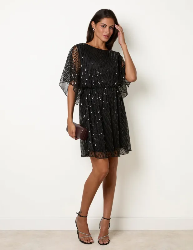 Sequin And Embellished Chevron Dress made by Blue Vanilla