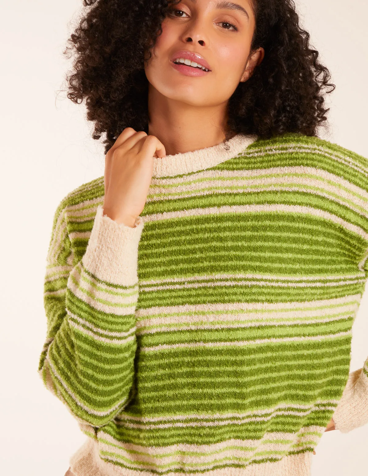 Gradient Stripe Velour Knit Jumper sold by Blue Vanilla product image thumbnail 2