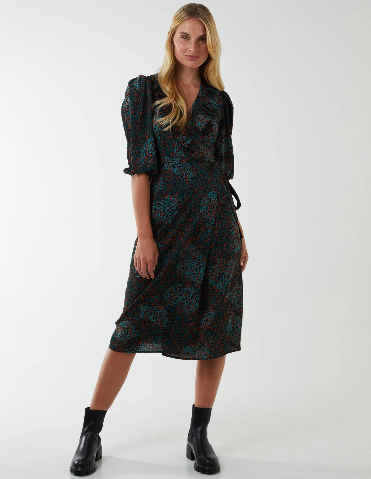 Ruffle Front Wrap Dress sold by Blue Vanilla product image thumbnail 3