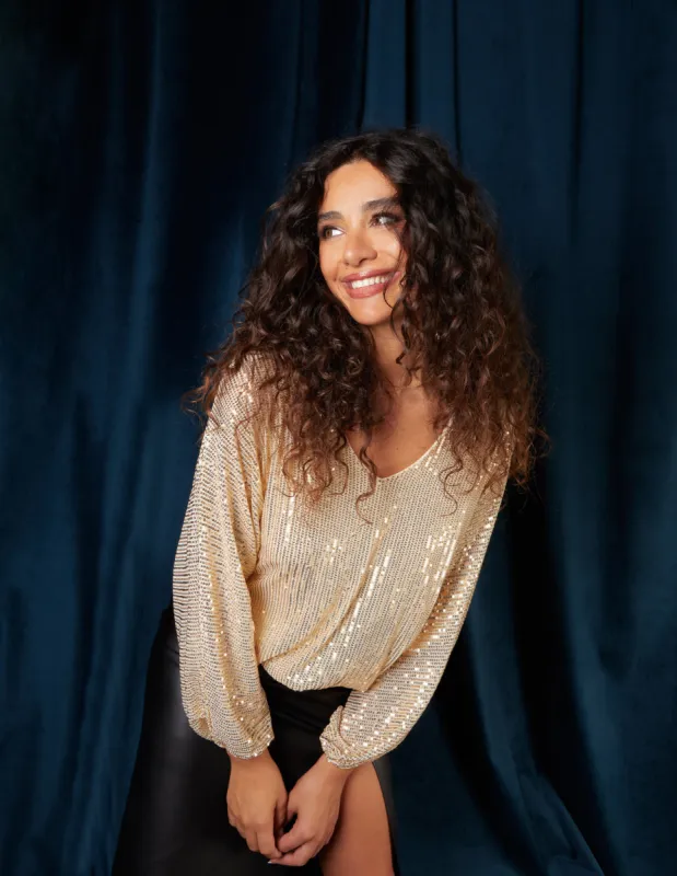 Sequin Batwing Blouse sold by Blue Vanilla