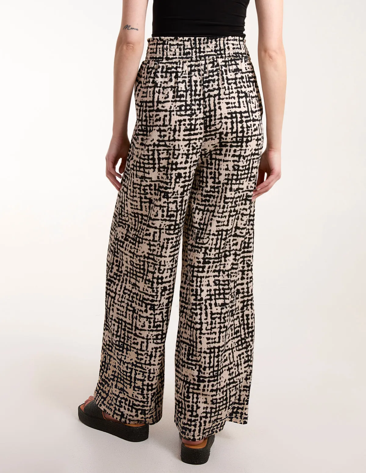 Shirred Waistband Wide Leg Trouser sold by Blue Vanilla product image thumbnail 4