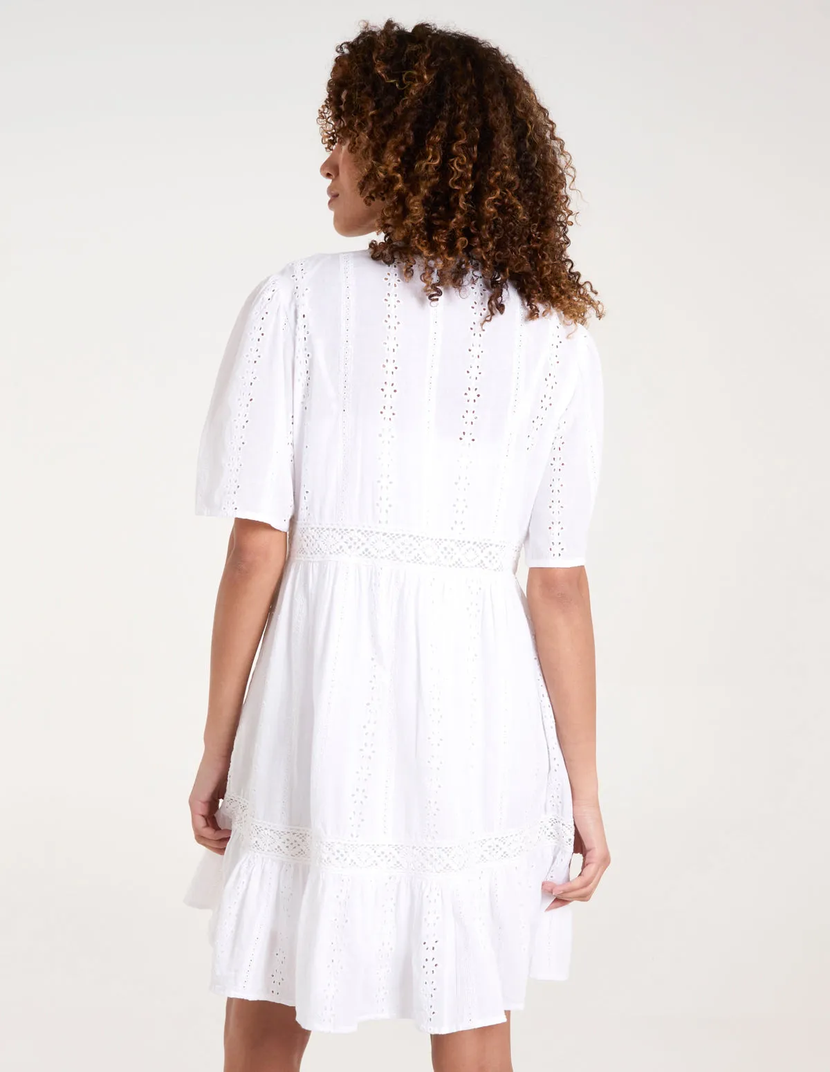Broderie Tiered Mini Dress sold by Blue Vanilla product image thumbnail 4