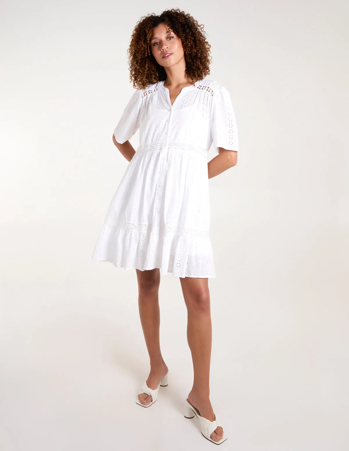 Broderie Tiered Mini Dress sold by Blue Vanilla product image thumbnail 3