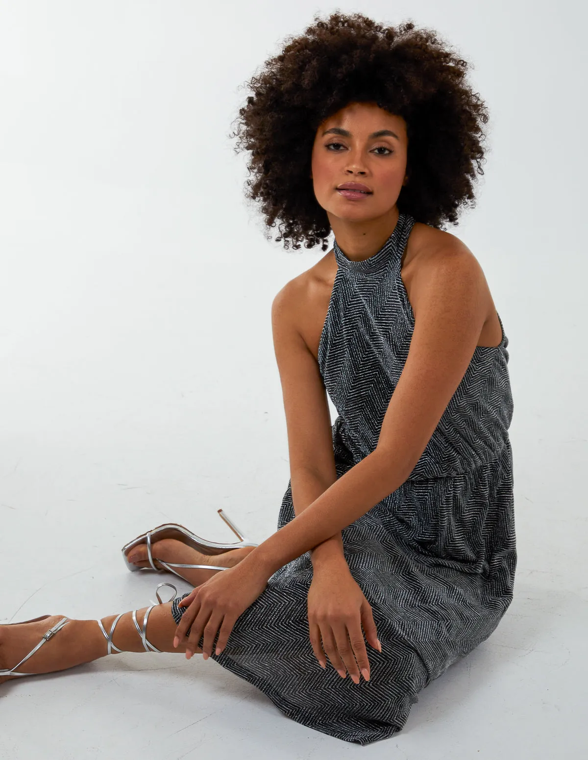 Blouson Elasticated Halter Midi Dress sold by Blue Vanilla product image thumbnail 3