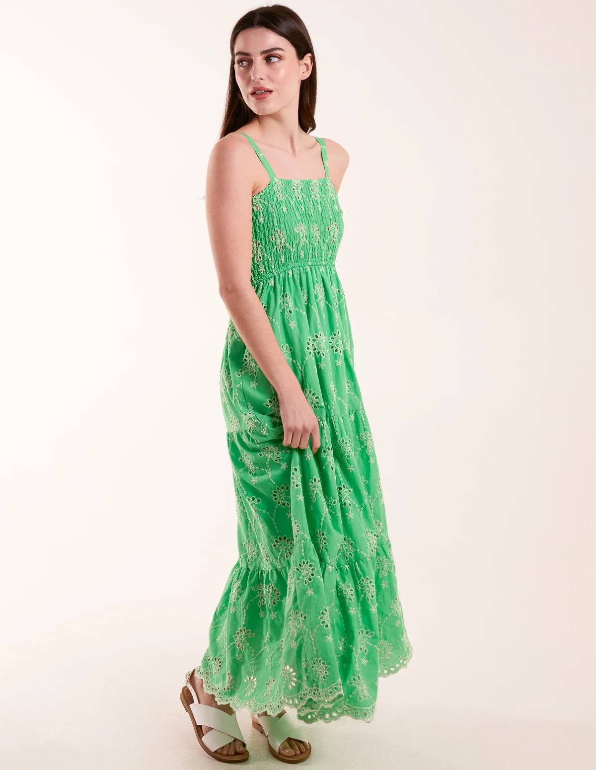 Broderie Anglaise Shirred Bust Dress sold by Blue Vanilla