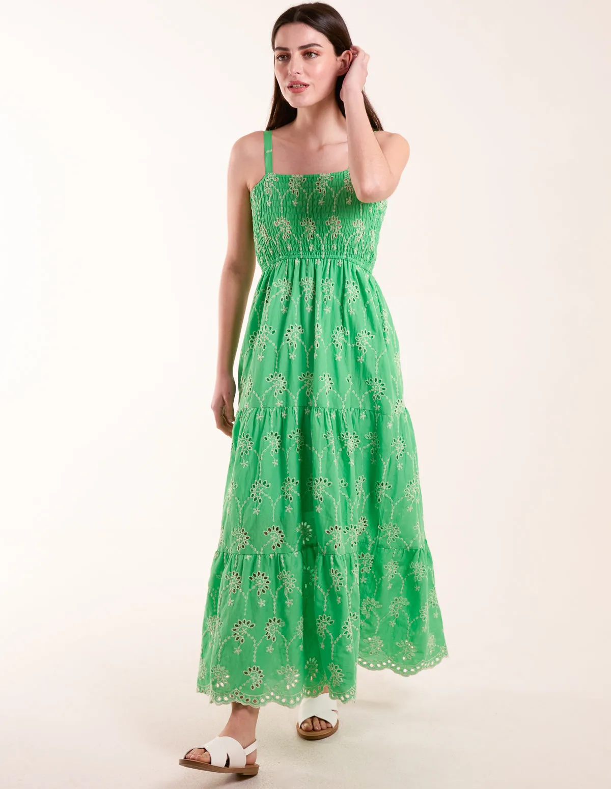 Broderie Anglaise Shirred Bust Dress sold by Blue Vanilla product image thumbnail 3