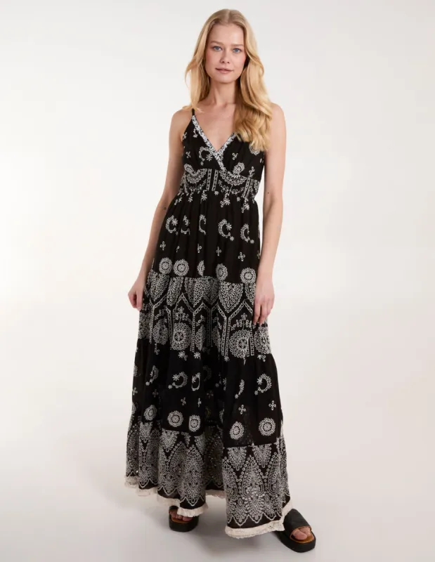 Cami Maxi Dress With Embroidery sold by Blue Vanilla