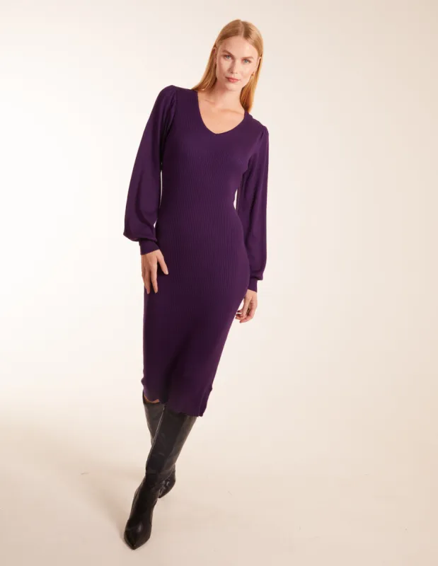 V-Neck Ribbed Bodycon Dress sold by Blue Vanilla