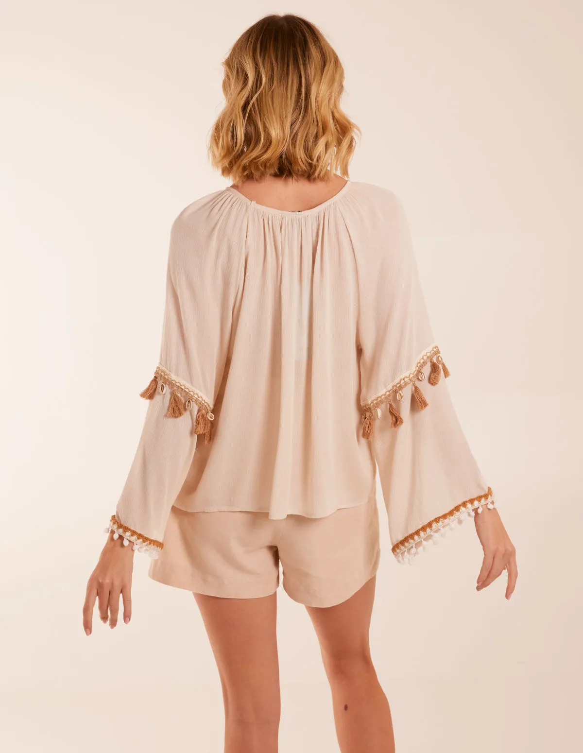 Tassel Wide Sleeve Blouse sold by Blue Vanilla product image thumbnail 4
